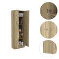 Virginia Double Door Storage Cabinet, Five Shelves Multicolor Kitchen Contemporary,Modern Pine Melamine Shelves Included Engineered Wood