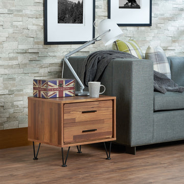 Deoss Walnut Finish Accent Table Walnut Synthetic Wood