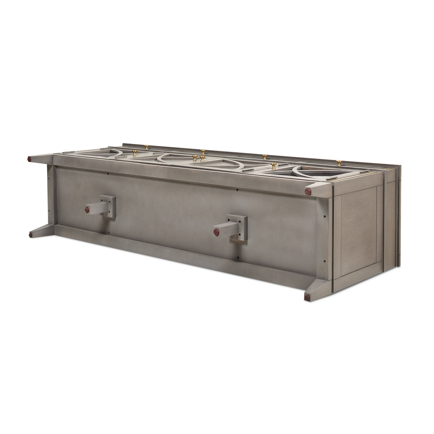 Dauphin 71" Tv Stand Storage Display Console Table, Grey Cashmere Wood Gray 70 79 Inches Solid Wood Mdf Solid Wood Mdf