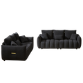 3 Seater 3 Seater Combo Sofa Modern Living Room Sofa, Teddy Sofa, Wooden Frame, 6 Cushions, Apartment Sofa Furniture Black Wood Primary Living Space Pine Foam Fabric 6 Seat