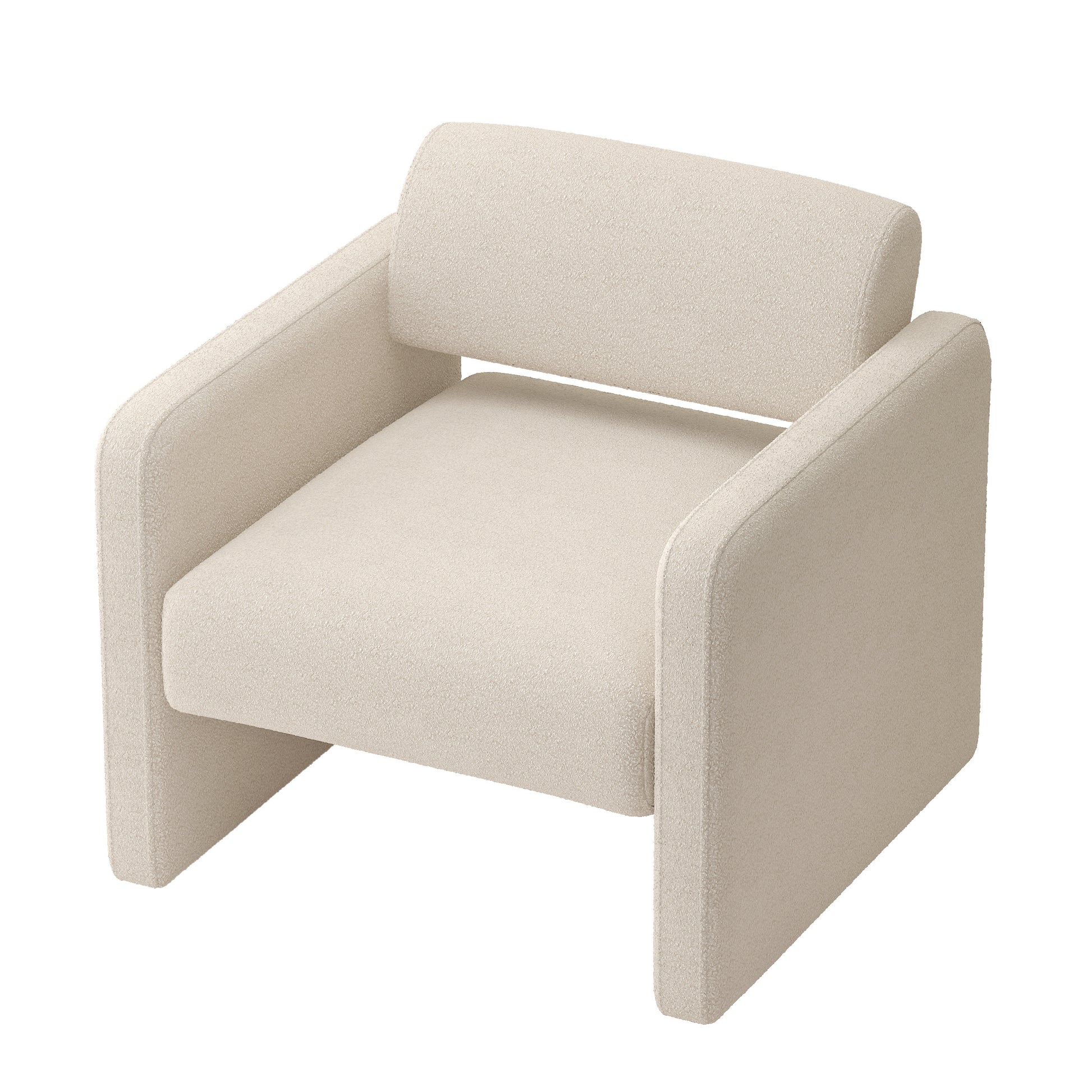 Beige Single Sofa Chair, Upholstered Comfortable Chair With Armrests, For Dining Room Bedroom Living Room Reception Beige 30.9"*30.51"*30.11" Beige Velvet