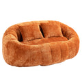 Coolmore Bean Bag Sofa Lazy Sofa Durable Comfort Lounger High Back Bean Bag Chair Couch For Adults And Kids, Indoor & Outdoor, Accent Floor Soft Lounge Chair Orange Chenille Orange Foam Chenille 2 Seat