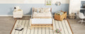 Twin Bed With Headboard, Footboard, Safeguards, Built In Bed End Book Storage Rack ,White Twin White American Design Pine