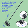 Rolling Manual Lawn Aerator, Home Aerator Lawn Tool Pusher, 58 Inch Handle Push Lawn Aerator For Lawns, Yards And Gardens Black Iron