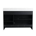 48 Inch Freestanding Bathroom Vanity With Resin Sink, With Soft Closing Door, Kd Package Black Chestnut Bathroom Modern Plywood