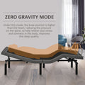 Homcom Twin Xl Adjustable Bed Frame, Ergonomic Zero Gravity Power Bed Base With Head And Foot Incline, Memory, And Wireless Remote, Gray Black Grey Steel