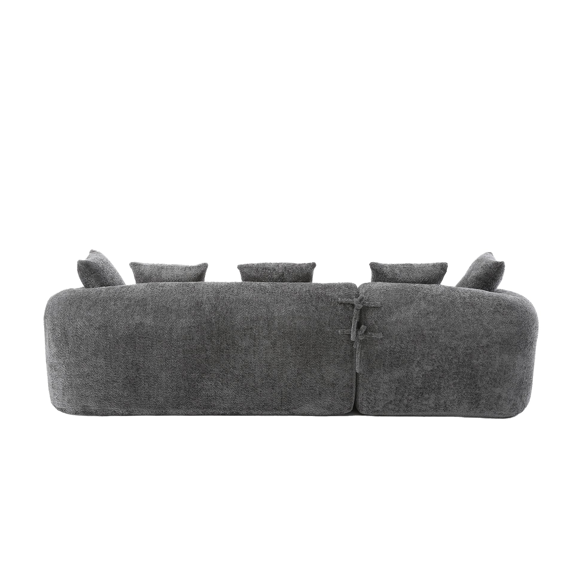 Coolmore Boucle Sofa 3 Seater For Living Room Oversized Comfy Sofa L Shape Sofa Couch With Chaise Home Furniture Sleeper Sectional Sofa For Apartment, Office Left Hand Facing Gray Gray Primary Living Space Foam Boucle 3 Seat