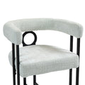 Coolmore Bar Stools Set Of 2, Modern Bar Stool With Back, Black Metal Frames, Upholstered Bar Stools For Kitchen Island, Pub, Club Beige Chenille Beige Foam Chenille