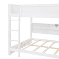 Queen Over Queen Bunk Bed With Storage Cabinets And Usb Ports, White Expected Arrival Time: 10.26 White Solid Wood Mdf