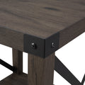 Rustic Industrial Metal X 2 Tier Side Table Grey Wash Gray Wash Mdf