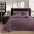 Reversible Quilt Set Purple Full Queen Purple Cotton