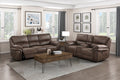 Plush Modern Design Living Room Reclining Sofa Brown Microfiber Upholstery Solid Wood Frame Furniture 1Pc Brown Microfiber Wood Primary Living Space Modern Plywood,Solid Wood 3 Seat