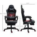 Vinsetto Racing Gaming Chair Diamond Pu Leather Office Gamer Chair High Back Swivel Recliner With Footrest, Lumbar Support, Adjustable Height, Black Black Pu