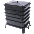 5 Layer Worm Compost Bin, 50L Worm Composter, Easy Setup Inclusive Worm Farm Kit For Recycling Food Waste Black Plastic