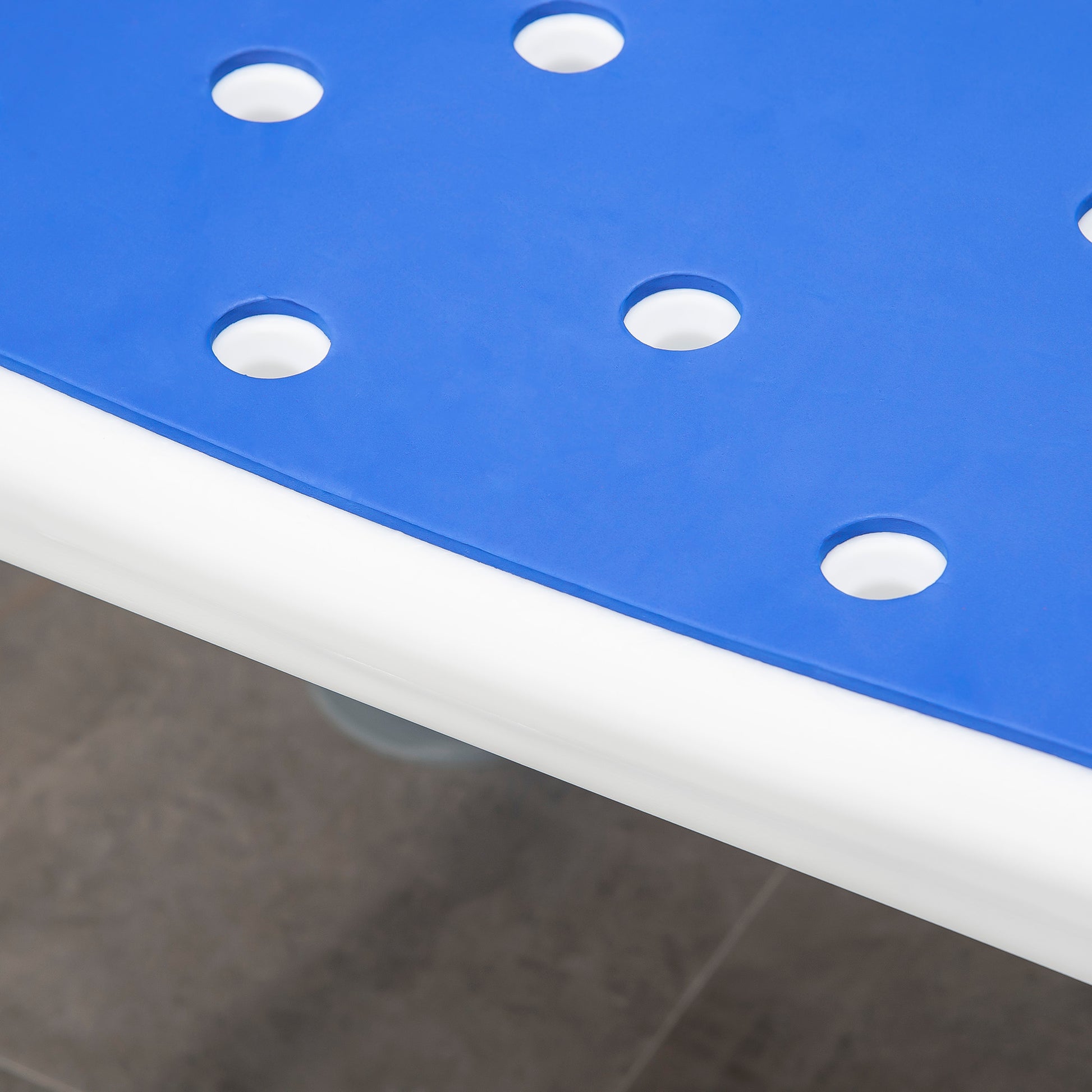 Homcom Eva Padded Shower Chair With Arms And Back, Bath Seat With Adjustable Height, Anti Slip Shower Bench For Seniors And Disabled, Tool Free Assembly, 299Lbs Blue Aluminum