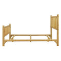 Farmhouse Log Bed Frame Queen Rustic Style Pure Solid Pine Cylinder Construction Bed Fits Mattresses And Box Springs, Natural Finish Queen Natural Pine