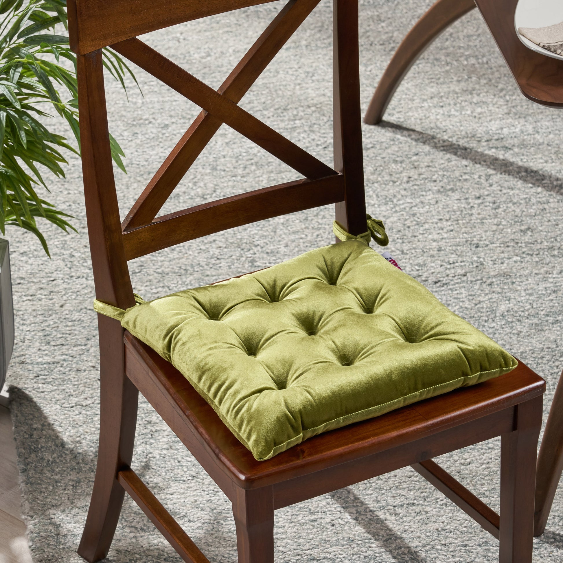 Chair Cushion Sage Velvet