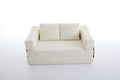 Modern Minimalist Sofa, Fold Out Sofa Bed, Convertible Chair Floor Couch & Sleeping Mattress For Living Room, Bedroom, Apartment, Removable Backrest, White White Chenille Soft Vintage Chenille 2 Seat