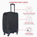 Oxford Cloth Suitcase Black No Password Lock Black Oxford Fabric