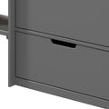 Grey Twin Loft Bed With Built In Drawers And Bookshelf Grey Gray Wood