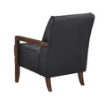 Modern Style Accent Chair Black Leather Upholstered Tufted Detail Walnut Finish Wood Furniture 1Pc Black Primary Living Space Contemporary,Modern Plywood