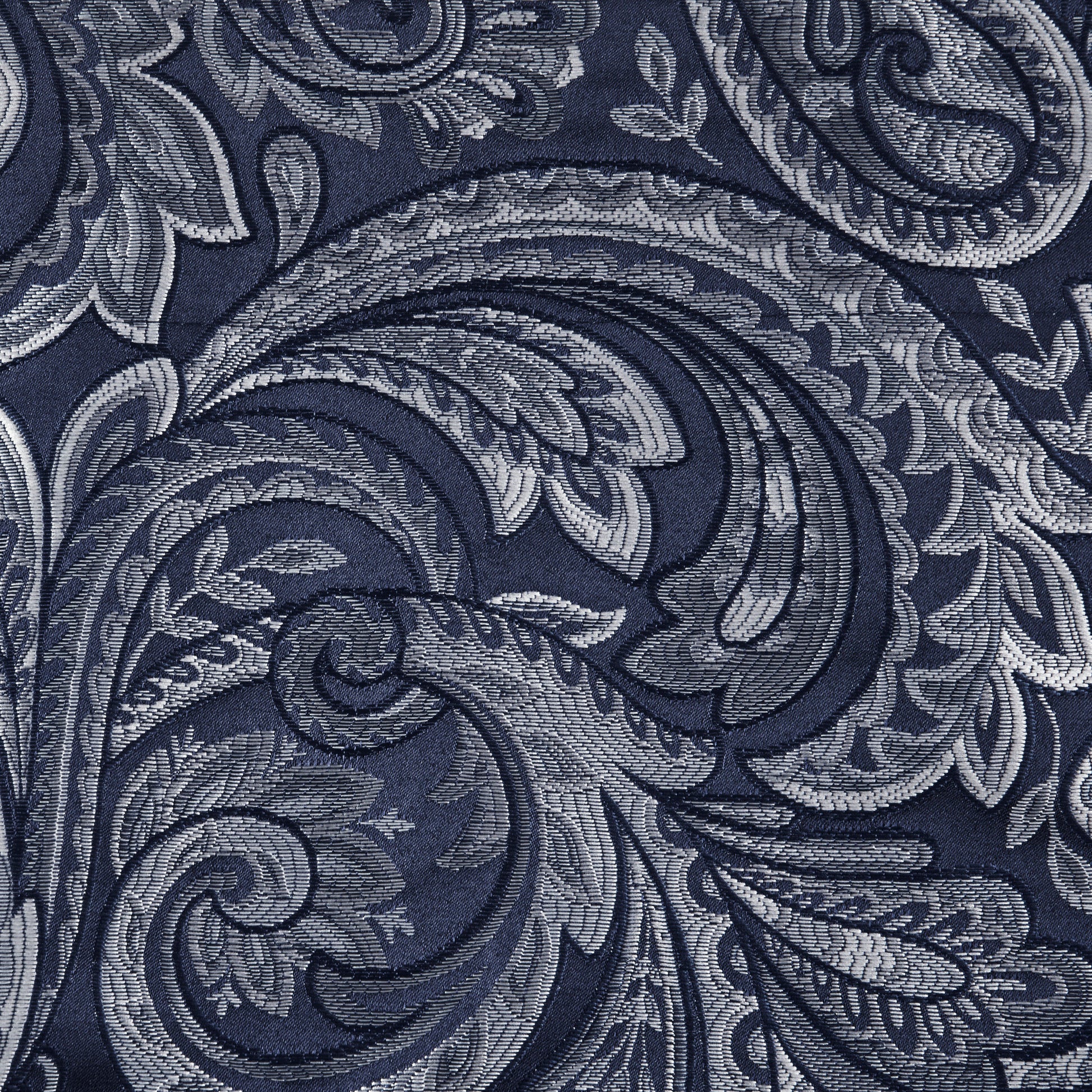 Jacquard Window Rod Pocket Valance With Beads Navy 50X18" Navy Polyester