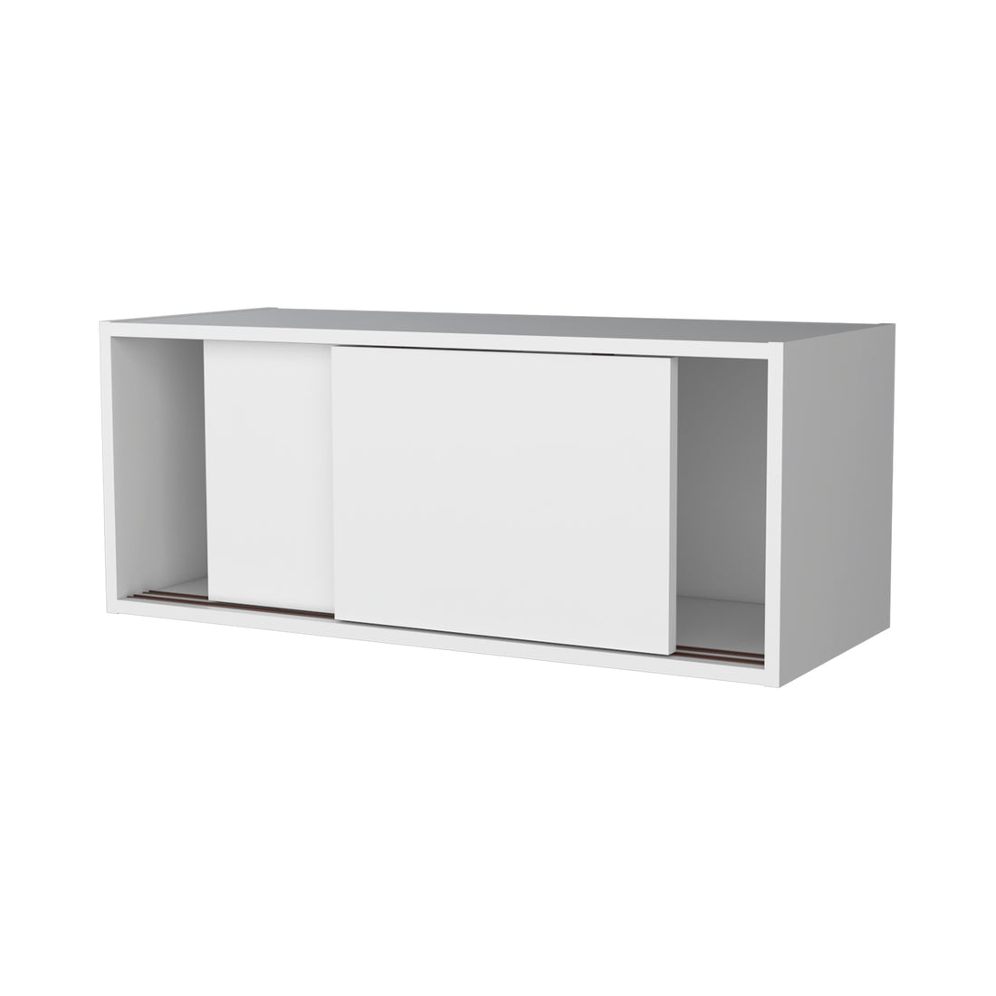 Anegam Floating Cabinet With Sliding Door, White Wall Mounted White Office Wall Mounted Modern Particle Board Melamine