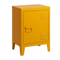 Modern Nightstand Durable Metal Bedside Storage Cabinet With Shelf, Easy Assembly End Side Table For Living Room And Bedroom Yellow Bedroom Rectangle Modern Storage Metal Metal