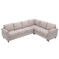 Arrived Sleeper Sofa, 2 In 1 Pull Out Couch Bed,6 Seater Sofa Bed, L Shaped Sleeper Sectional Sofa Couch,Riveted Sofa,104'' Large Combined Sofa Bed In Living Room, Beige Beige Polyester Wood Primary Living Space Medium Soft Cushion Back Modern Polyester
