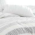 Wim 6 Piece Queen Size Duvet Comforter Set, Accent Pillows, Striped Gray Gray Polyester Blend