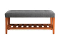 Charla Gray Fabric & Oak Finish Bench Gray Fabric,Synthetic Wood