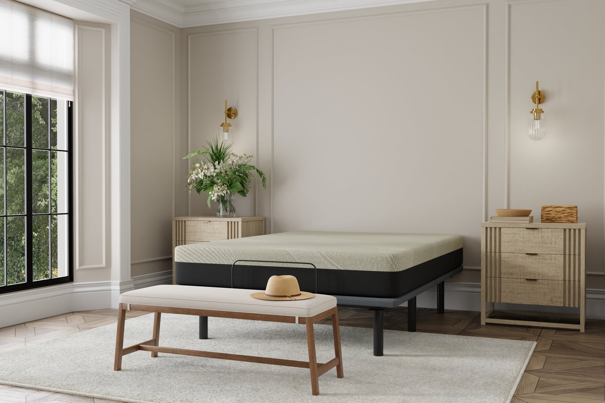 Gel Comfort 10" Full Medium Firm Mattress Black Gray Foam Full