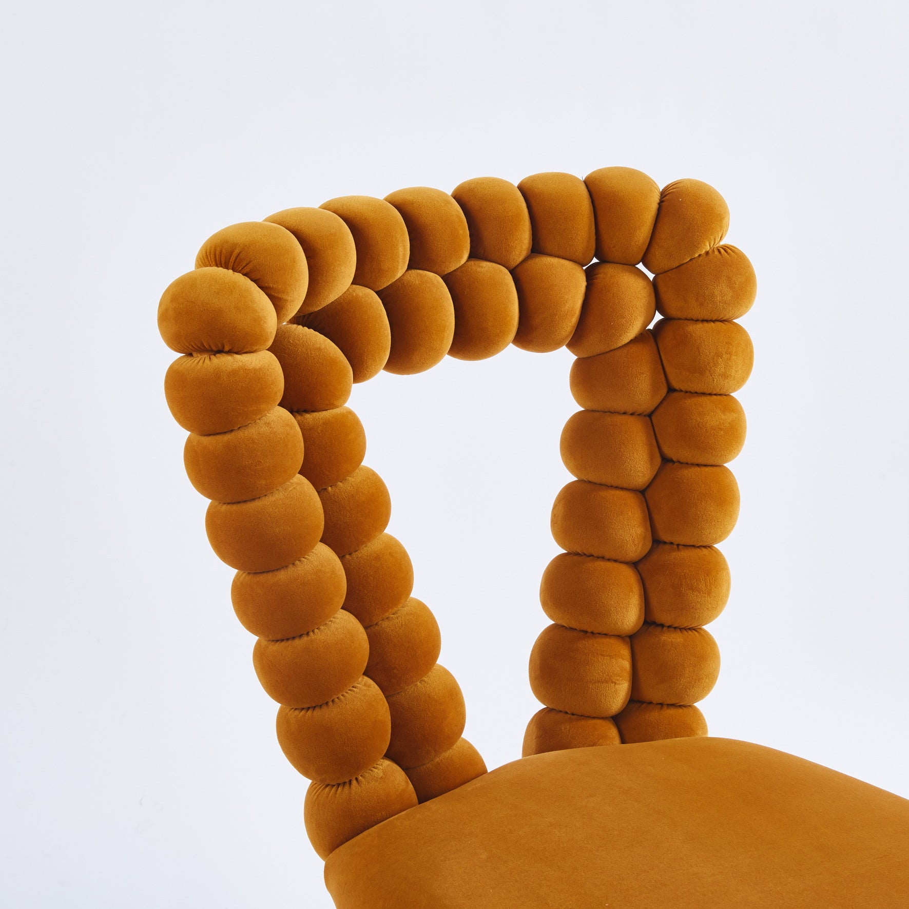 Orange And Gold Modern Chair Set Of 2 With Iron Tube Legs, Soft Cushions And Comfortable Backrest, Suitable For Dining Room, Living Room, Cafe,Hairball Back Orange Fabric