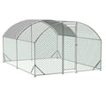 Large Chicken Coop Metal Chicken Run With Waterproof And Anti Uv Cover, Dome Shaped Walk In Fence Cage Hen House For Outdoor And Yard Farm Use, 1