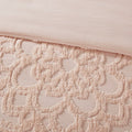 3 Piece Tufted Cotton Chenille Medallion Duvet Cover Set Queen Pink Cotton