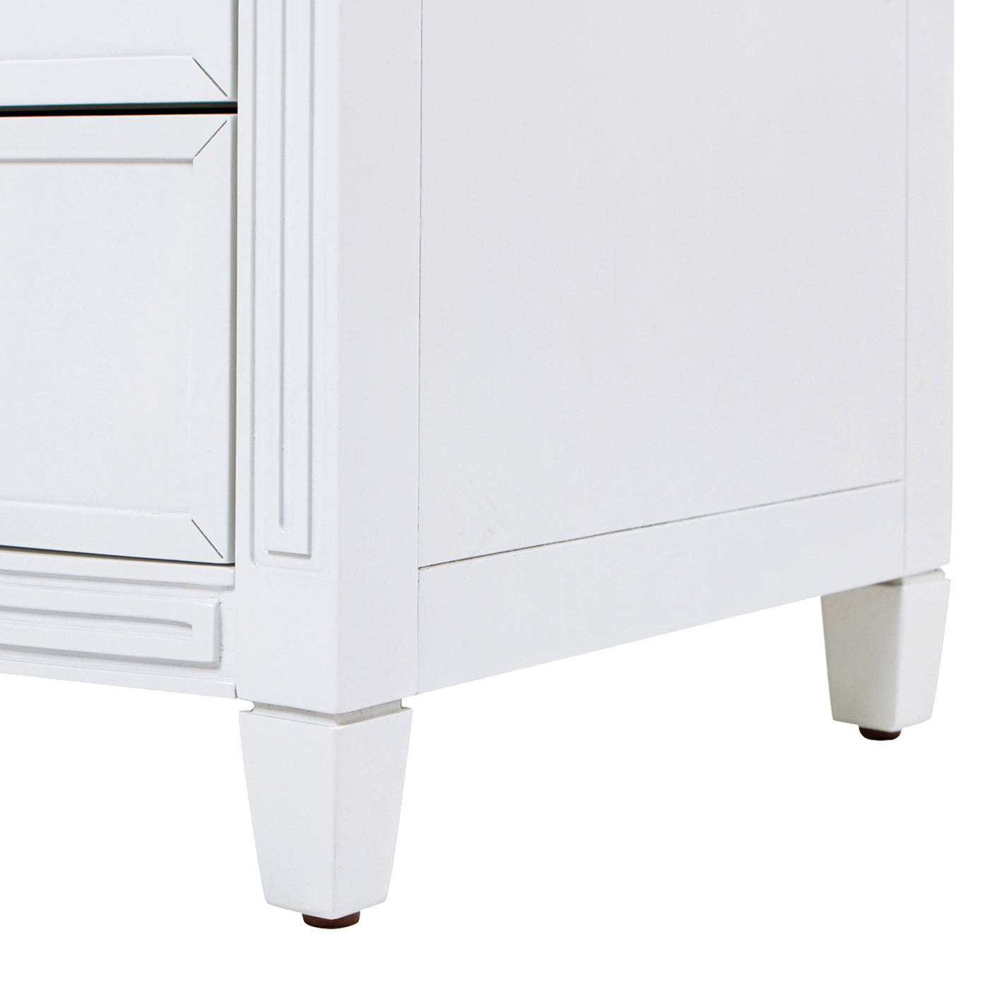 Dauphin 3 Drawer Accent End Table, Grey Cashmere Wood White Solid Wood Mdf Solid Wood Mdf