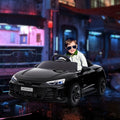 Aosom Kids Ride On Car, 12V Licensed Audi Rs E Tron Gt 3.1 Mph Electric Car For Kids, Ride On Toy For Boys And Girls With Remote Control, 4 Wheels With Suspension, Horn, Music, Lights, Black Black Plastic