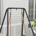 Outsunny A Shaped Hammock Chair Stand, Heavy Duty Swing Stand For Indoor & Outdoor Use, Max 330 Lbs., Black Black Steel