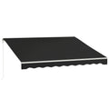 Outsunny 12' X 10' Electric Awning, Retractable Awning, Uv Protection Sun Shade Shelter With Remote Controller And Manual Crank Handle For Deck, Balcony, Yard, Black Black Aluminum