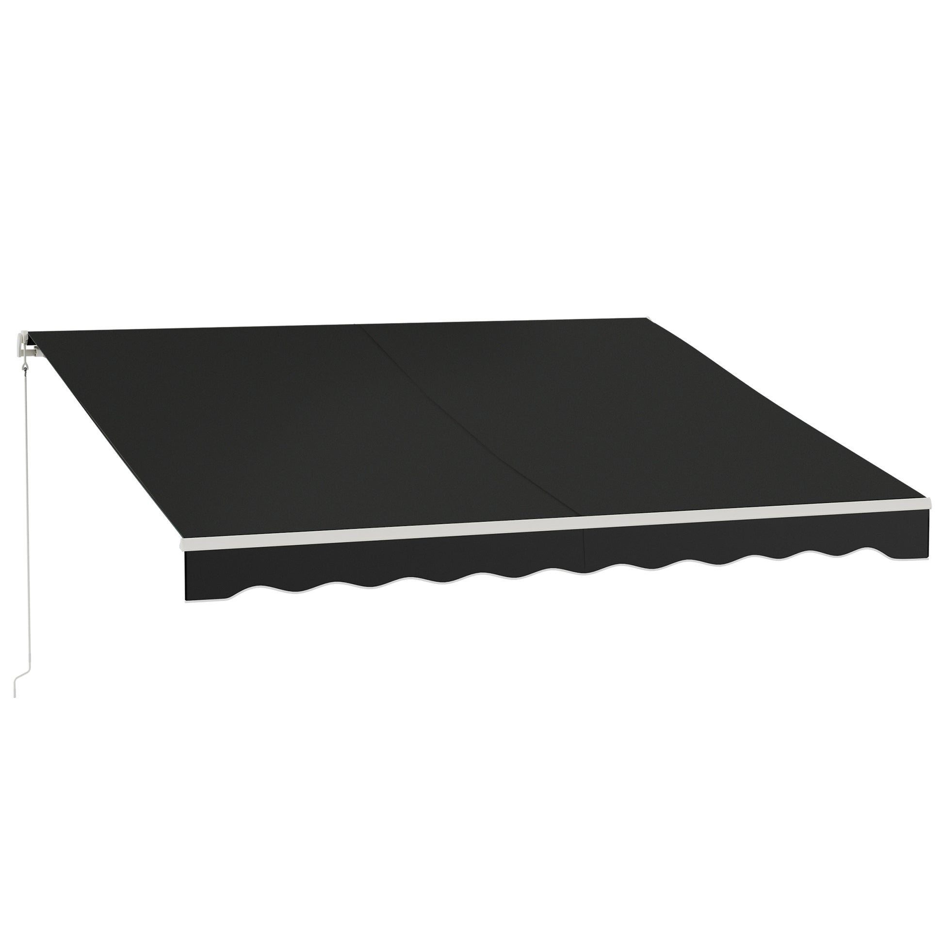 Outsunny 12' X 10' Electric Awning, Retractable Awning, Uv Protection Sun Shade Shelter With Remote Controller And Manual Crank Handle For Deck, Balcony, Yard, Black Black Aluminum