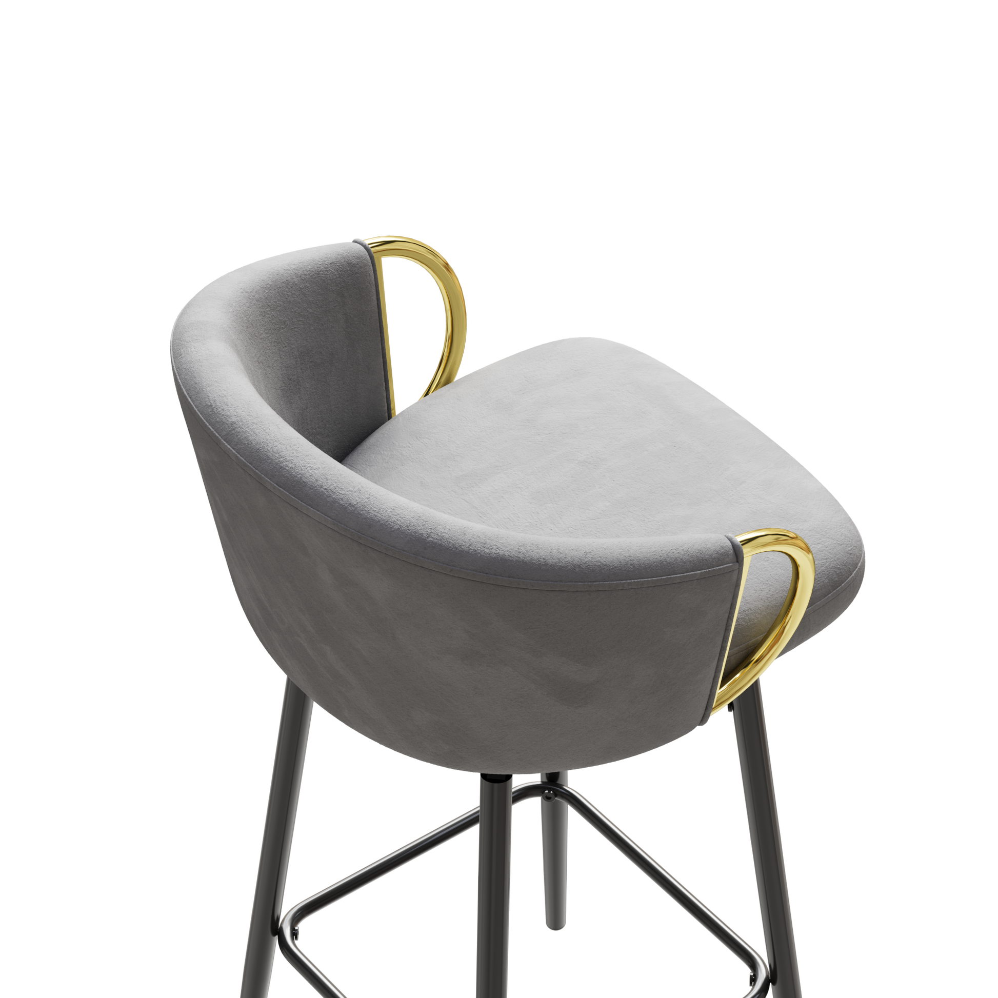 30 Inch Dining Chairs Set Of 2 Modern Style 360 Swivel Bar Chairs With Simple Design, Comfortable High Stools, And Flexible Dining Chairs Suitable For Bars, Restaurants,Velvet Bar Chair Beige Grey