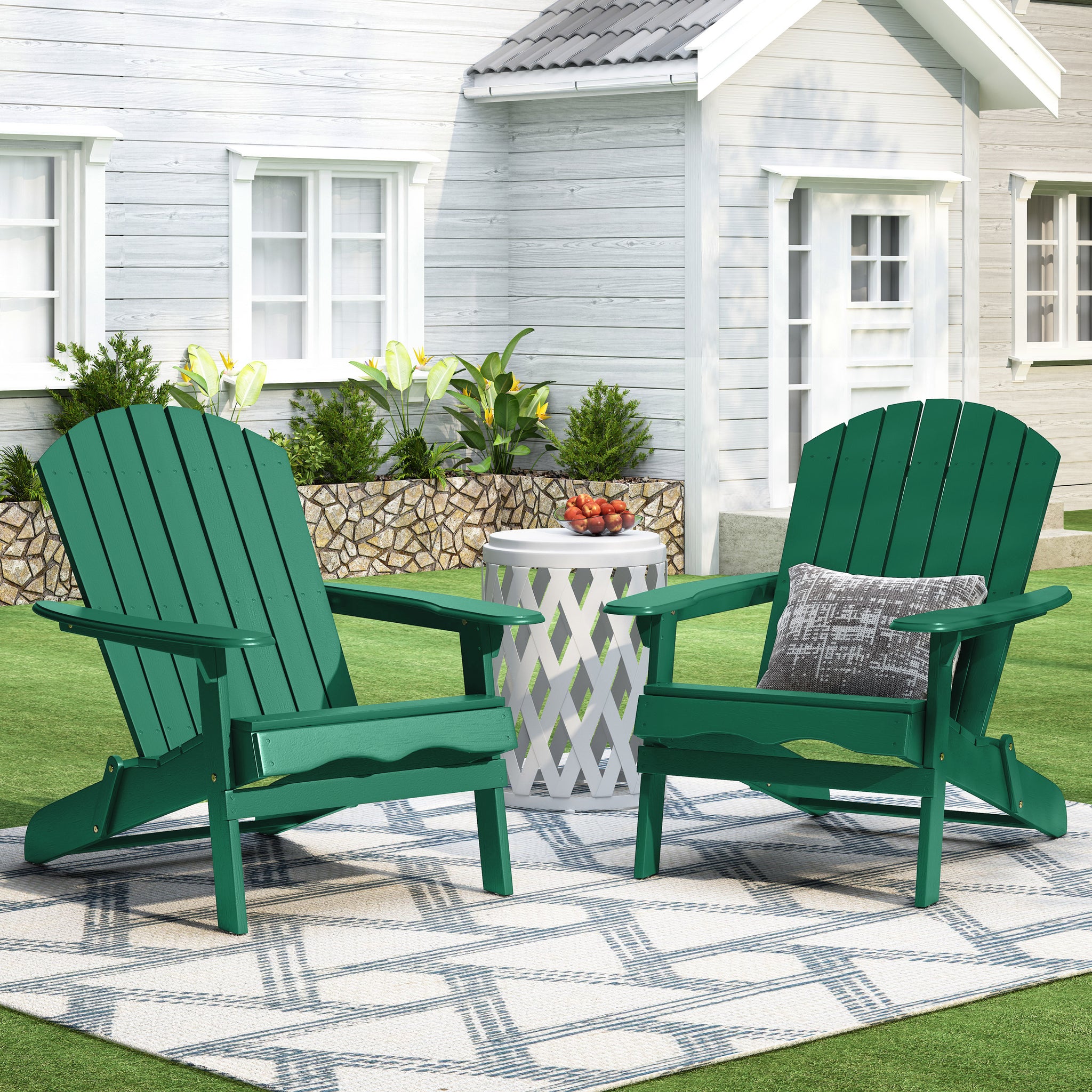 Malibu Adirondack Chair Dark Green Acacia Wood