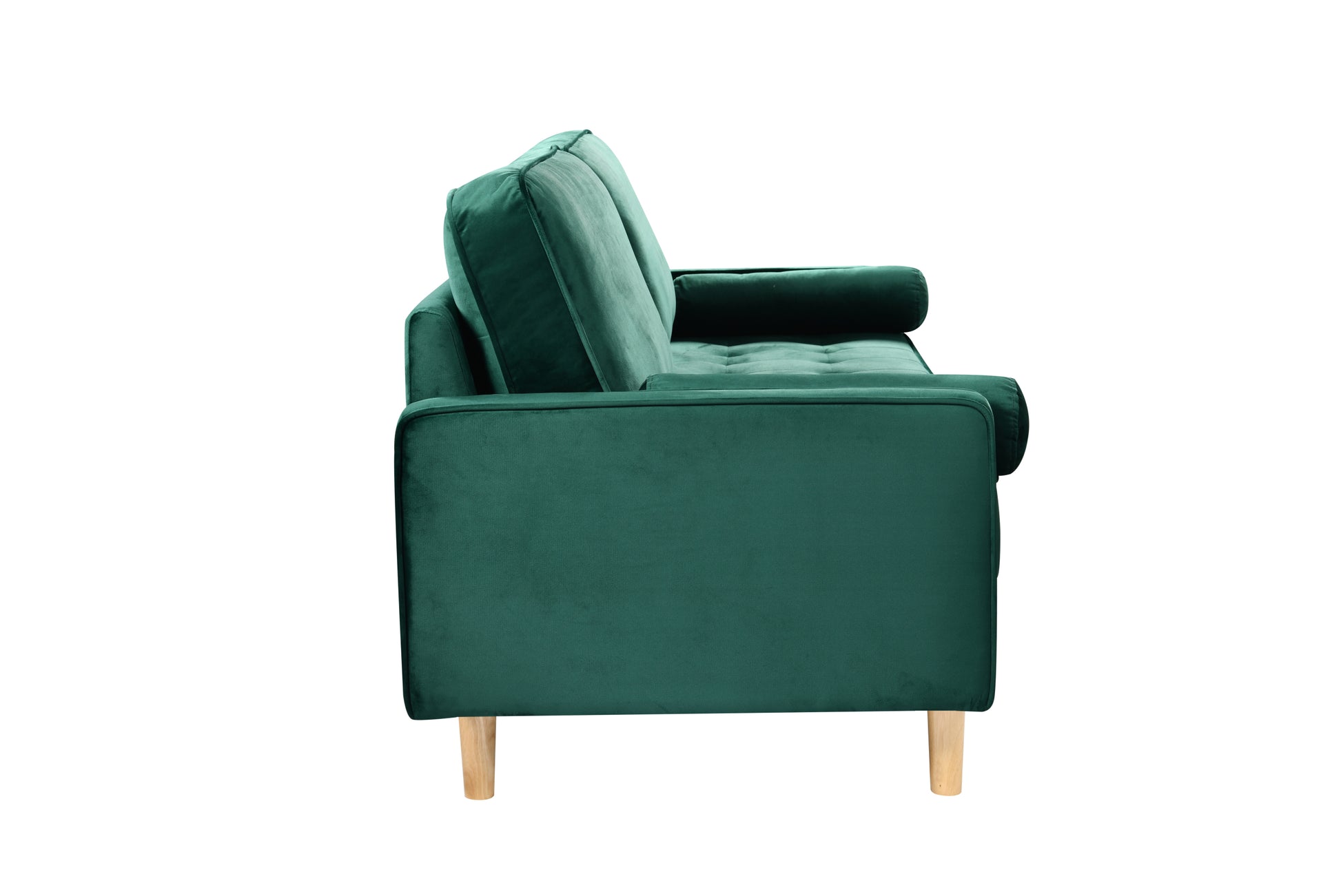 Sofa Simple Small House Double Three Person Straight Row American Retro Green Velvet Furniture Fabric Sofa Small Living Room Bedroom Office Green Velvet Solid Wood 3 Seat
