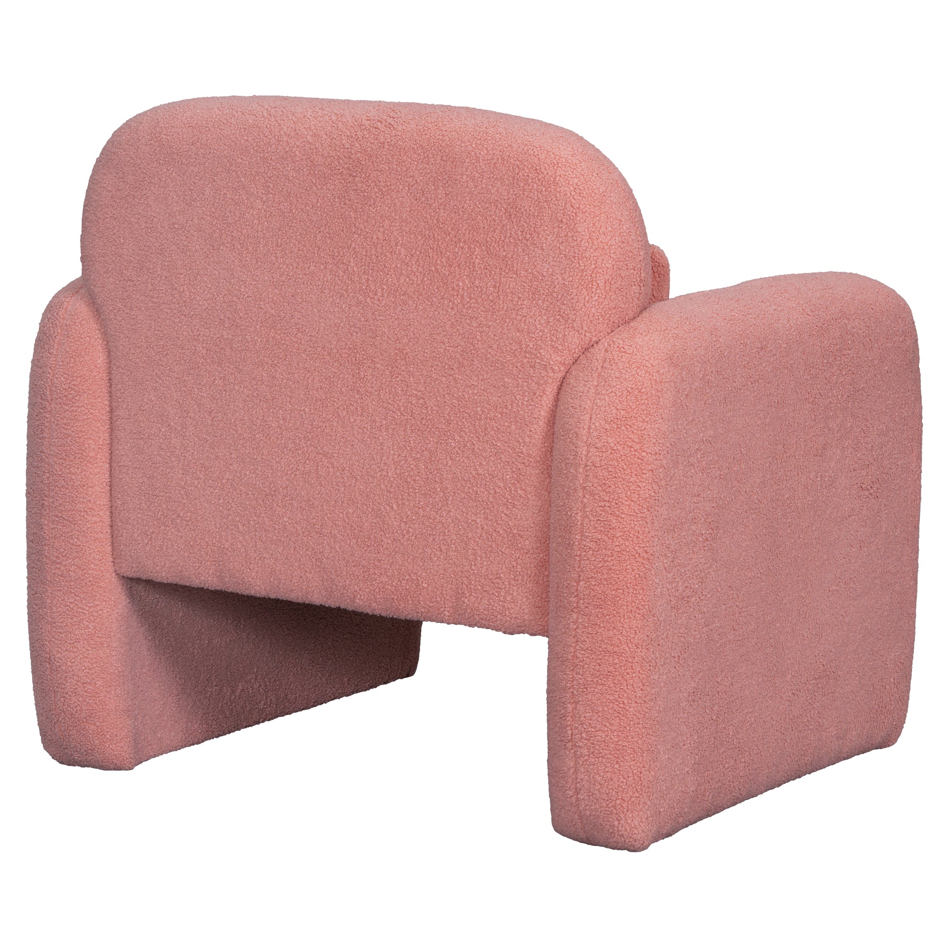 Stylish And Minimalist Teddy Fleece Single Sofa Chair With Arms And Pillow, Armchair, Accent Chair For Living Room, Bedroom, Study,Pink Pink Teddy