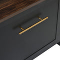 Versatile 4 In 1 Hall Tree With 6 Golden Hooks, Wood Grain Bench With Multiple Storage Space, Entryway Coat Rack With 2 Drawers For Living Room, Hallway, Black, 76.6''H Old Sku:N721S000034B Black