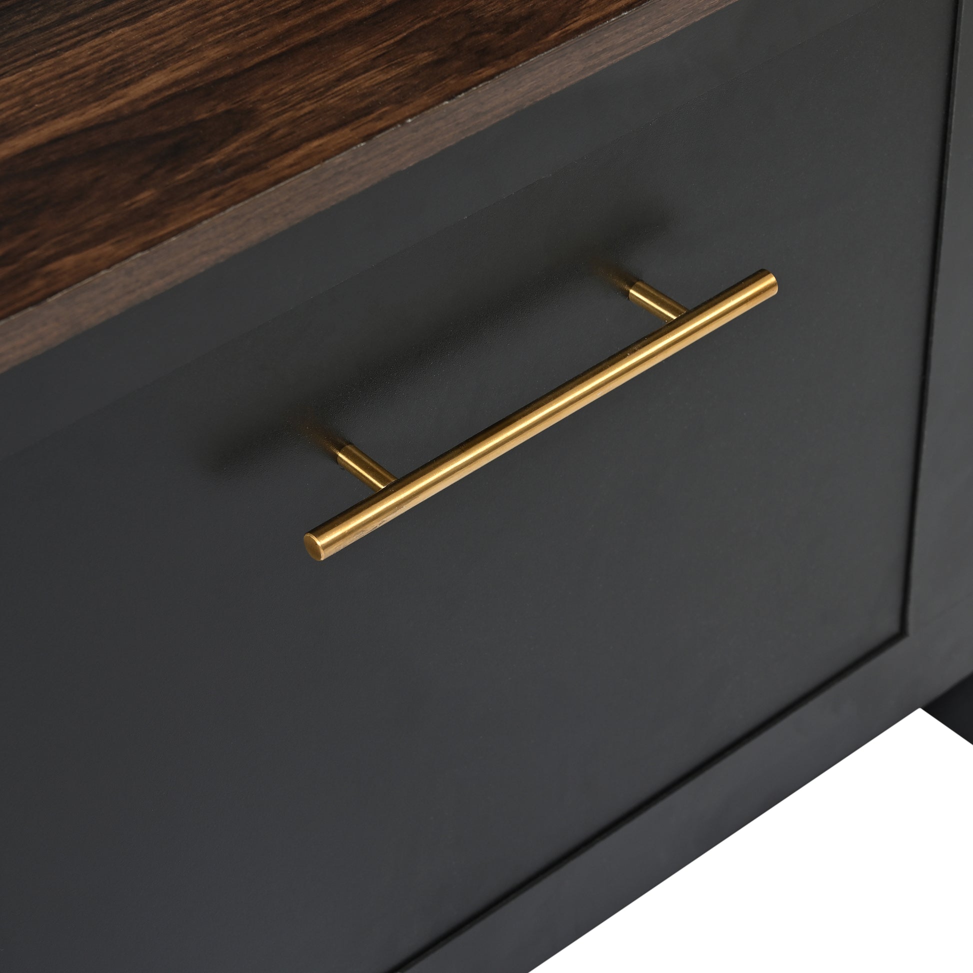 Versatile 4 In 1 Hall Tree With 6 Golden Hooks, Wood Grain Bench With Multiple Storage Space, Entryway Coat Rack With 2 Drawers For Living Room, Hallway, Black, 76.6''H Old Sku:N721S000034B Black