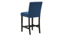 5Pc Counter Height Dining Set Square White Faux Marble Table Blue Velvet Upholstered Tufted Nail Head Chairs Wooden Leg Dining Room Furniture Black Wood Faux Marble Black,Blue,White Seats 4 Wood
