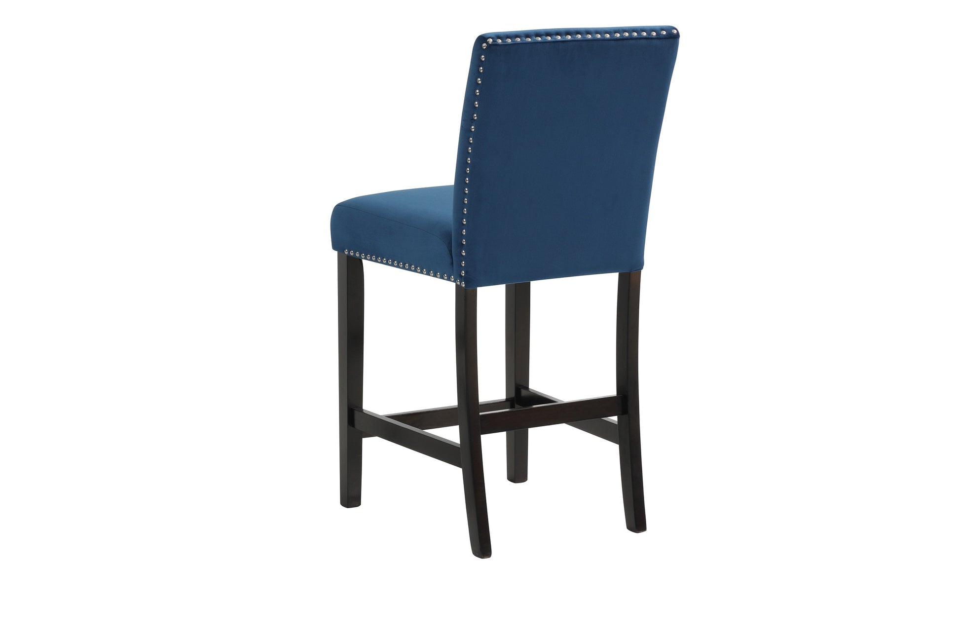 5Pc Counter Height Dining Set Square White Faux Marble Table Blue Velvet Upholstered Tufted Nail Head Chairs Wooden Leg Dining Room Furniture Black Wood Faux Marble Black,Blue,White Seats 4 Wood