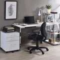 White And Chrome Writing Desk With Sled Base White Silver Writting Desk Office Rectangular Desk Wood Metal Sled