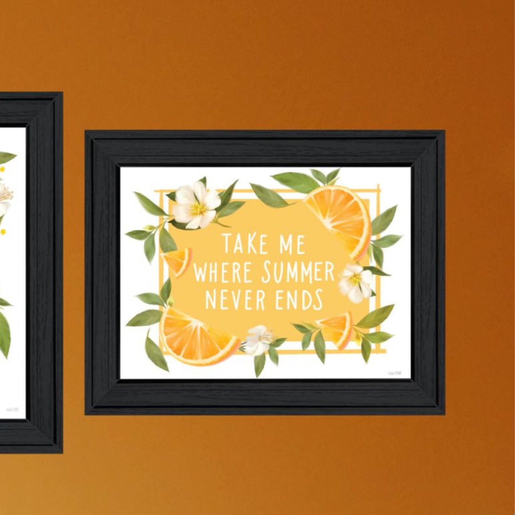 "Take Me Where Summer Never Ends So I Can Always Smell Orange Blossoms " Framed Wall Art For Living Room, Wall Art Print For Home Decor, Bedroom Wall Art By House Fenway Multicolor Wood Paper